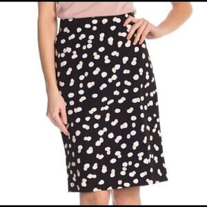 Anthropologie Philosophy Republic Pink White Polka Dot Zip Pencil Skirt Sz 6